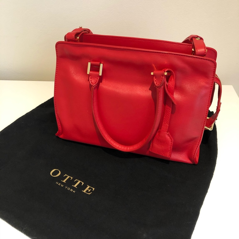 Cute red leather cross-body / handbag
